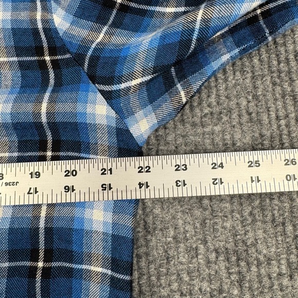White Crow Flannel Button Up Shirt Womens L Blue Plaid Tunic Grunge Heritage - Picture 8 of 10